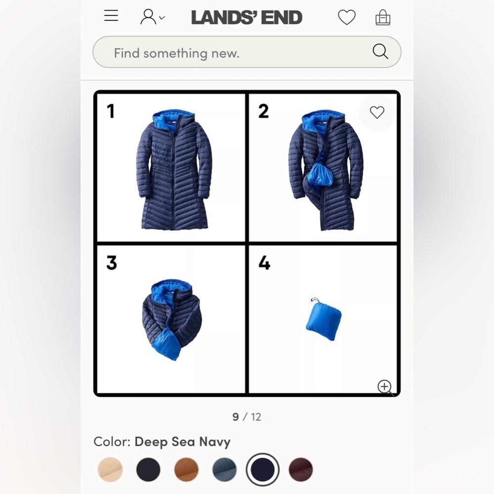 Lands End women’s Wanderweight Down Coat. Size XS (2/4) - Picture 9 of 10
